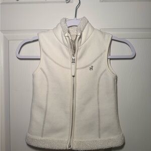 White Fleece Zip-Up Vest